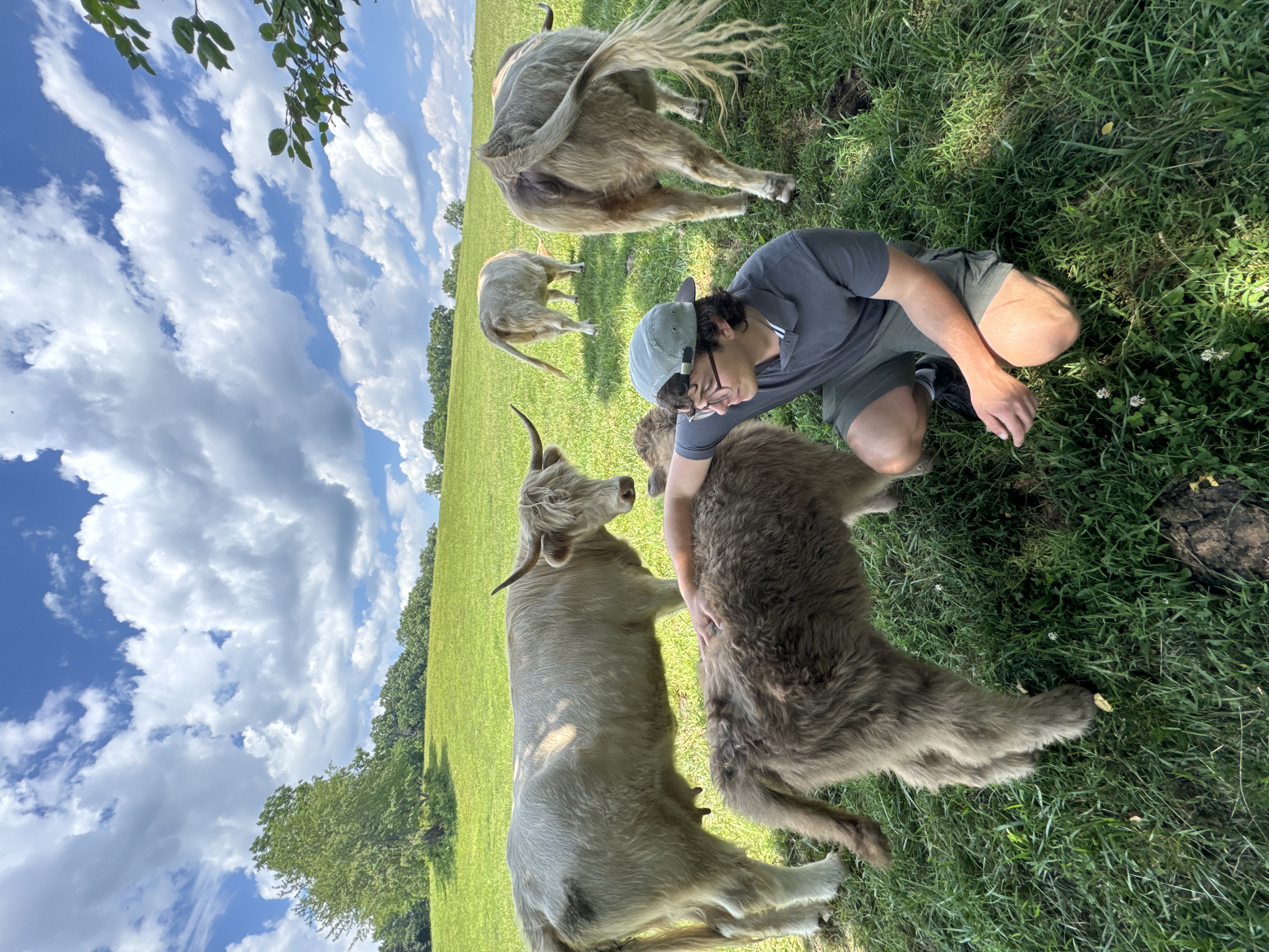 Alexios, founder of Bloom Where You Live, in a Vermont pasture